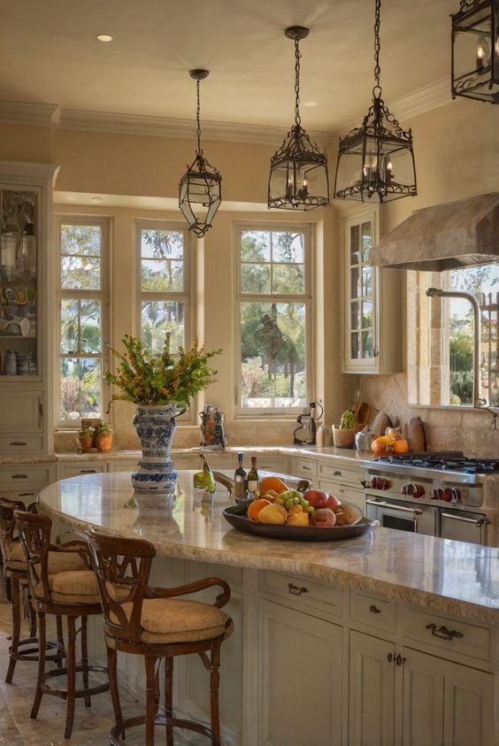 a kitchen filled with lots of counter top space