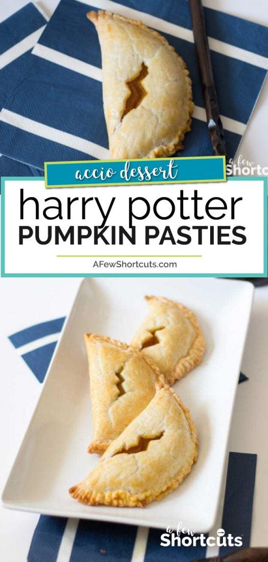 two pieces of harry potter pumpkin pasties on a plate