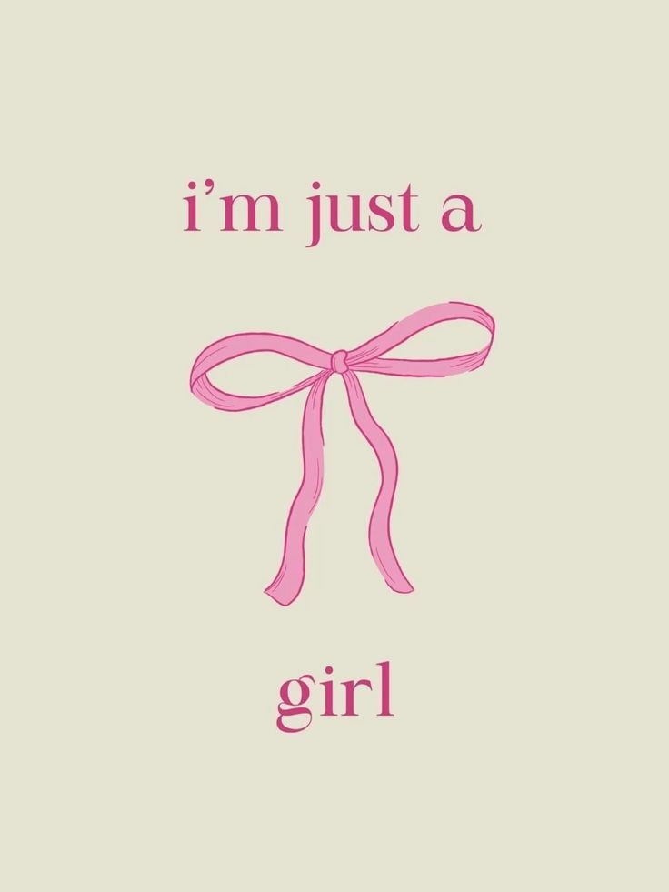 i'm just a girl greeting card with pink ribbon on the front and back