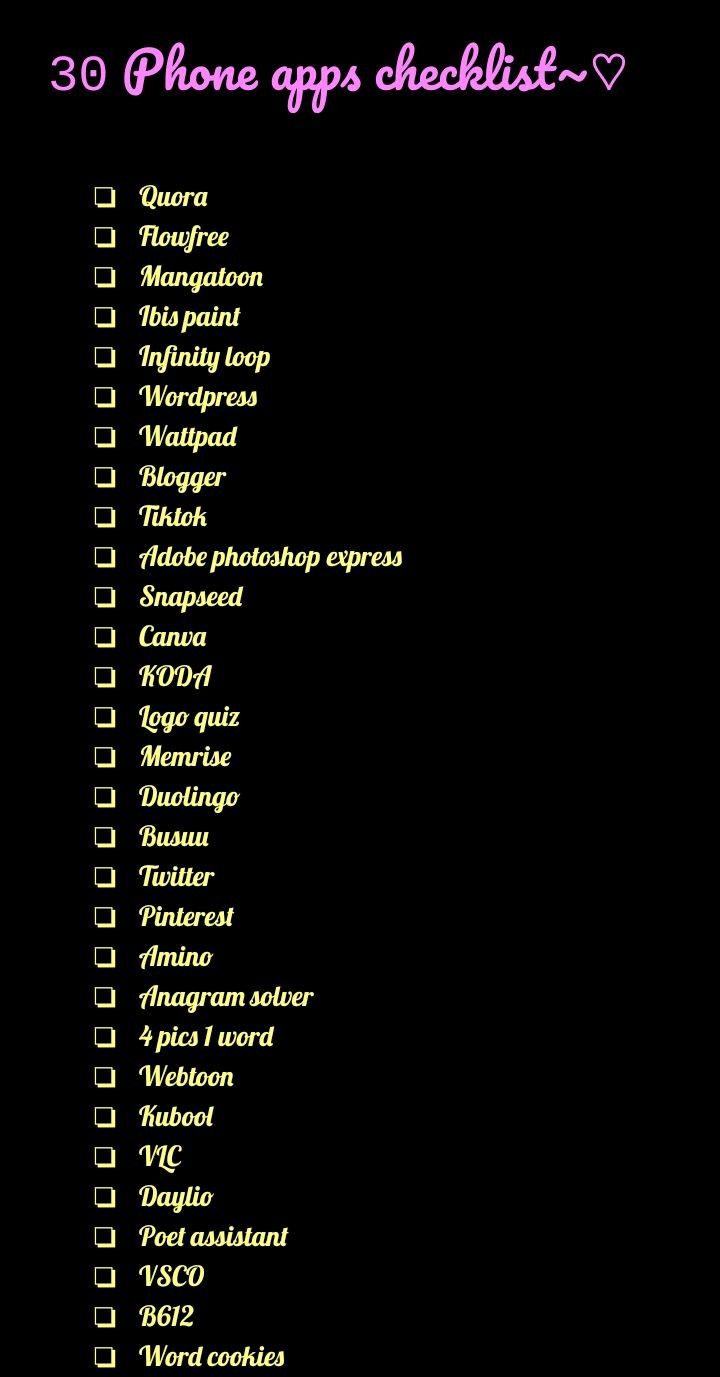 an image of a phone checklist on a black background