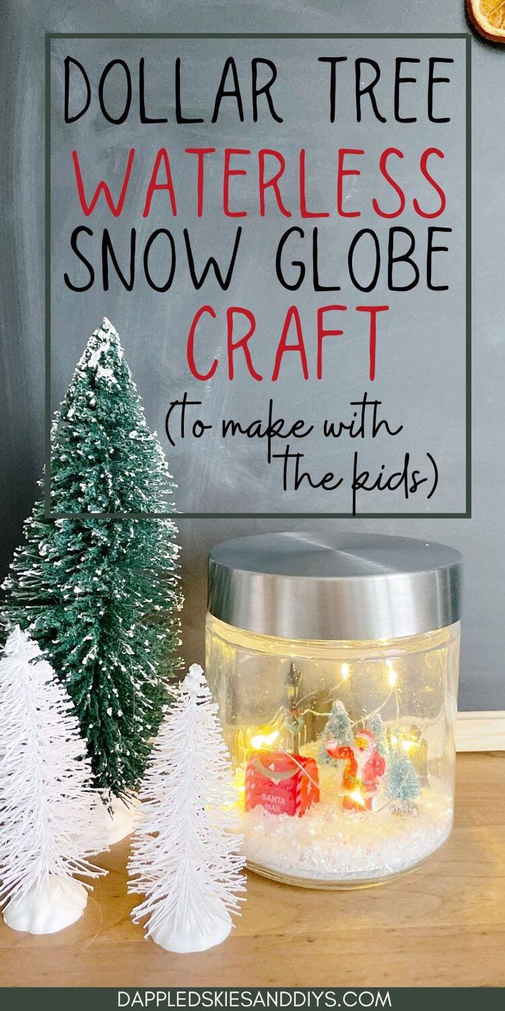 dollar tree waterless snow globe craft to make with the kids