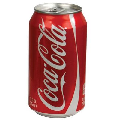 a can of coca - cola on a white background