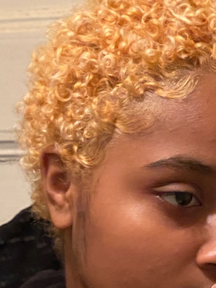 Blonde On Black Women Short Hair, Short Hairstyle Women Black Woman Blonde, Bleach Hair Ideas For Short Hair, Short 4c Colored Hair, Blonde Natural Short Hair, Short Bleached Hair Black Women, Short Curly Blonde Hair Natural Black Women, Black Women With Blonde Hair Natural, Short Curly Hairstyles Blonde