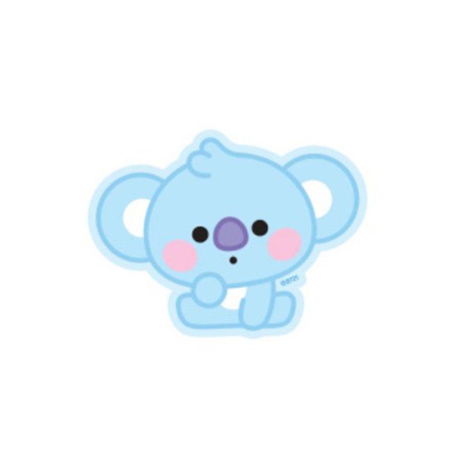 a blue koala bear sticker on a white background with the words, i love you