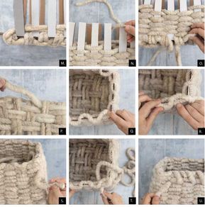 the steps to make a basket with rope