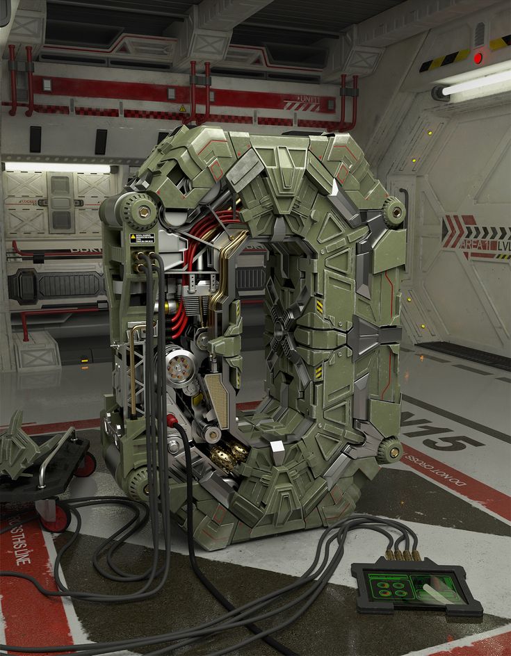 a sci - fi space station is shown with wires and other equipment on the floor