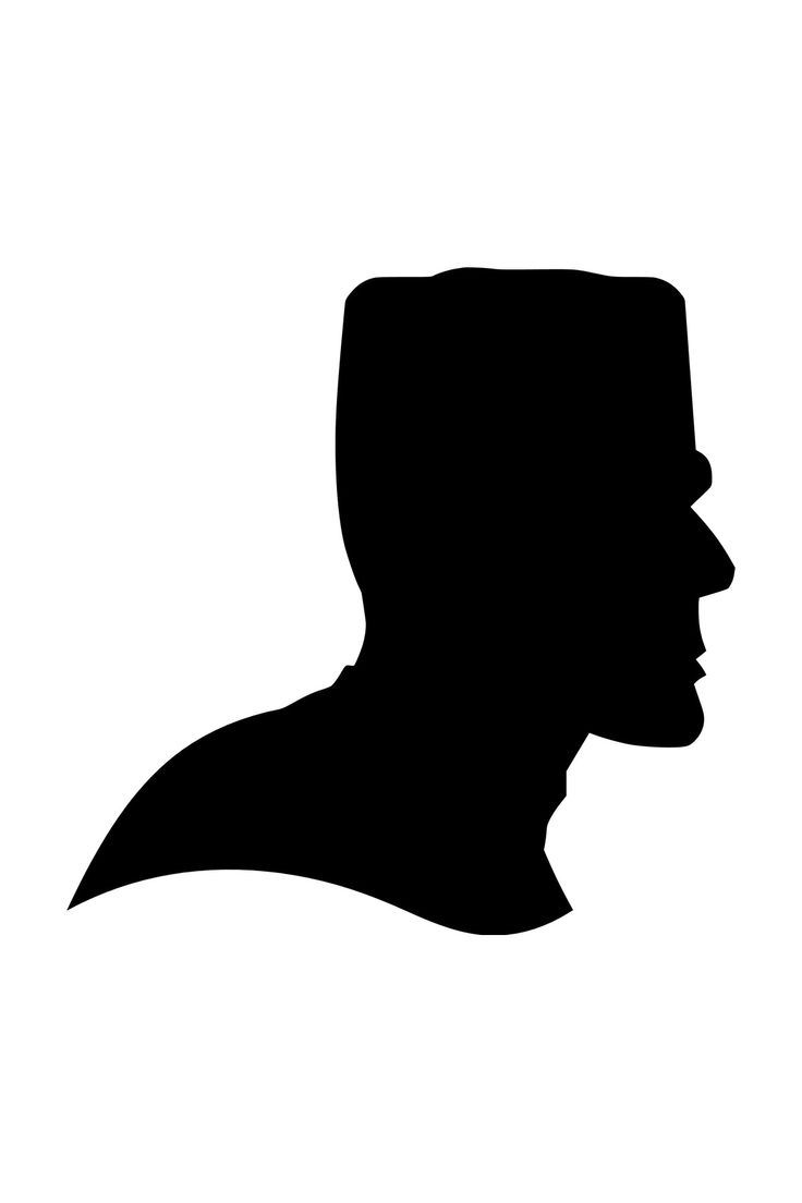 a black and white silhouette of a man's head