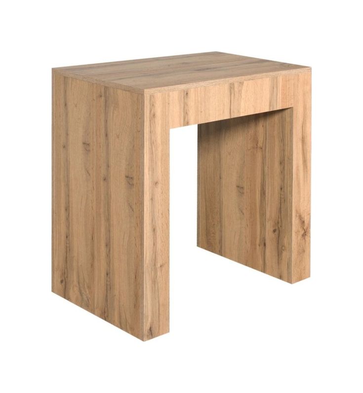 a wooden table that is made out of wood and has one end section missing from it