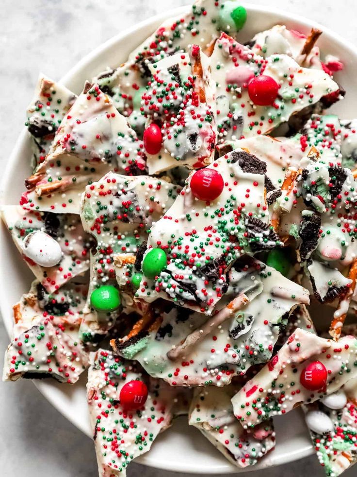 a white plate topped with christmas crackers and sprinkles