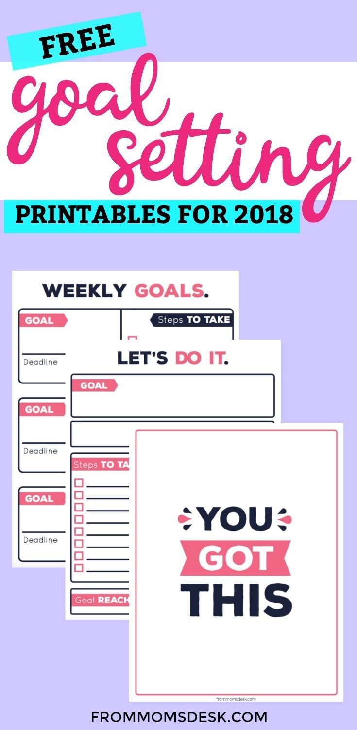 free goal setting printables for 2018