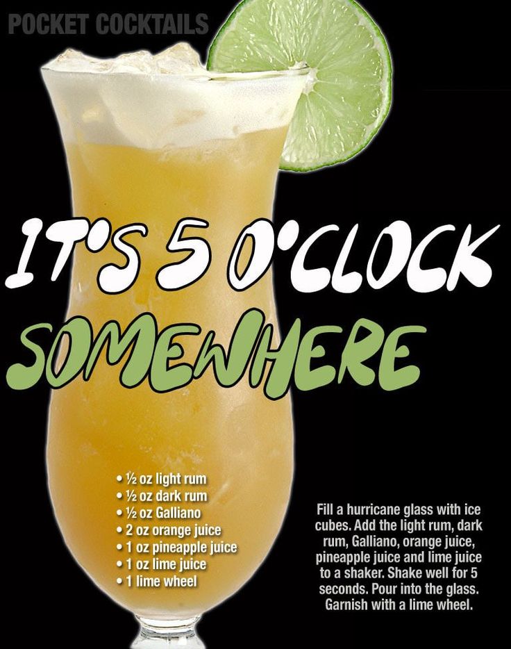 there is an advertisement for a drink called it's 5 oclock somewhere