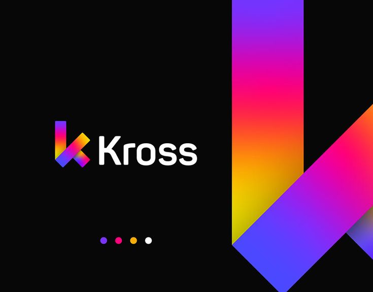 the kross logo is shown on a black background with multicolored lines and dots