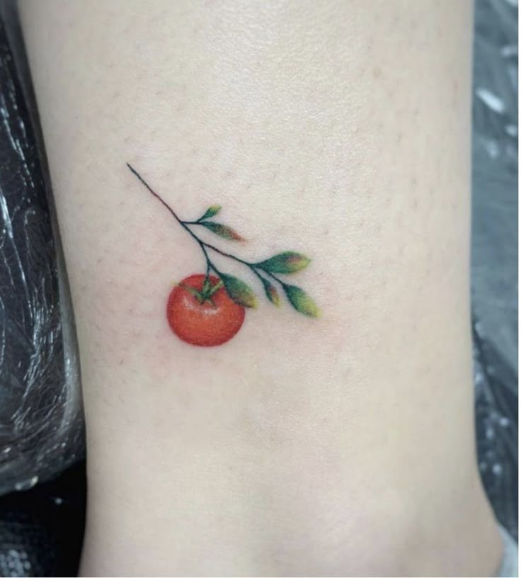 Tomato Tattoo, Hidden Tattoos, Funky Tattoos, Vine Tattoos, Plant Tattoo, Gorgeous Tattoos, Dad Tattoos, Red Tomato, Boy Tattoos