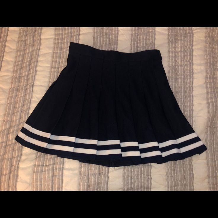 Navy Blue Cheer Skirt Adult Xs. Great For Cheer, Halloween/Dress Up, Or Tailgating. Never Worn, Tags Still Attached. Casual Fitted Navy Tennis Skirt, Navy Casual Fitted Tennis Skirt, Navy Fitted Mini Pleated Skirt, Navy Pleated Mini Skirt, Blue Mini Length Tennis Skirt For School, Preppy Stretch Mini Skirt, Blue Cotton School Uniform Skirt, Navy Skirt For School In Spring, Fitted Navy Pleated Mini Skirt