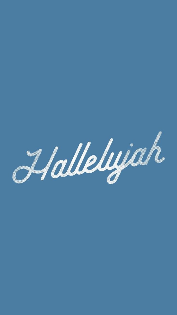 the word haleliyah written in white on a blue background