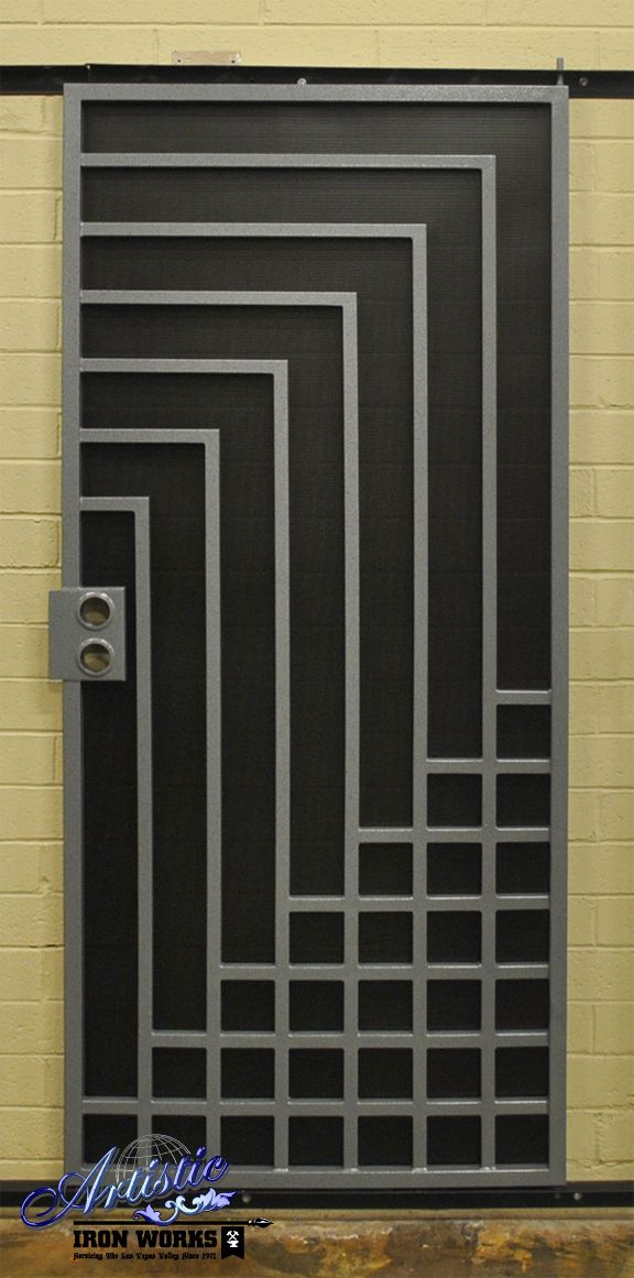 an open door with bars on the side of it