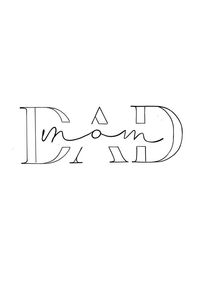 the word dad written in cursive handwriting