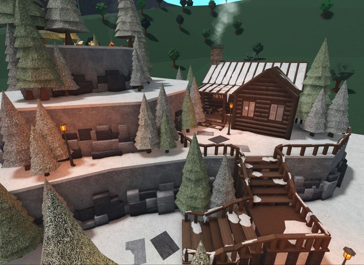 Bloxburg Small Cabin Ideas, Bloxburg Winter Exterior, Bloxburg House Mountain Layout, Log Cabin Bloxburg House, Ski Lodge Bloxburg, Bloxburg House Ideas On A Hill, Bloxburg Christmas Cabin Ideas, Bloxburg Winter Cabins, Bloxburg Log Cabin Ideas