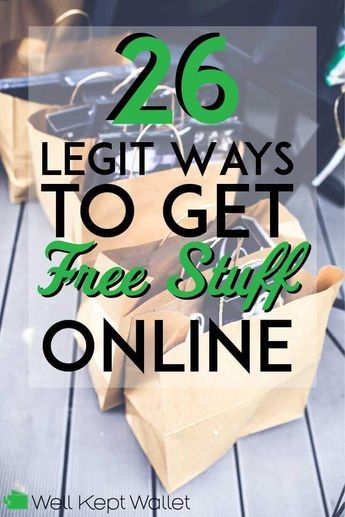 two brown bags with scissors on them and the words 26 legit ways to get free stuff online