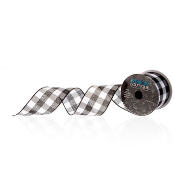 a black and white checkered ribbon on a roll