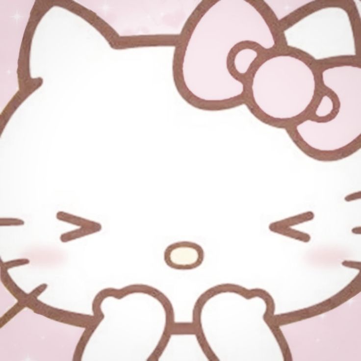 an image of a hello kitty wallpaper with stars in the background and a bow on it's head