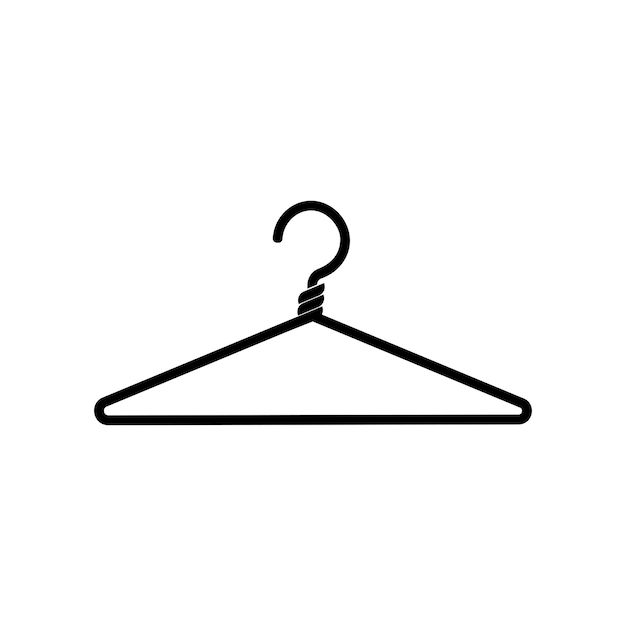 a black and white line drawing of a hanger with a hook on the end