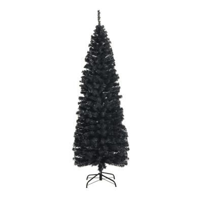 a black christmas tree on a white background