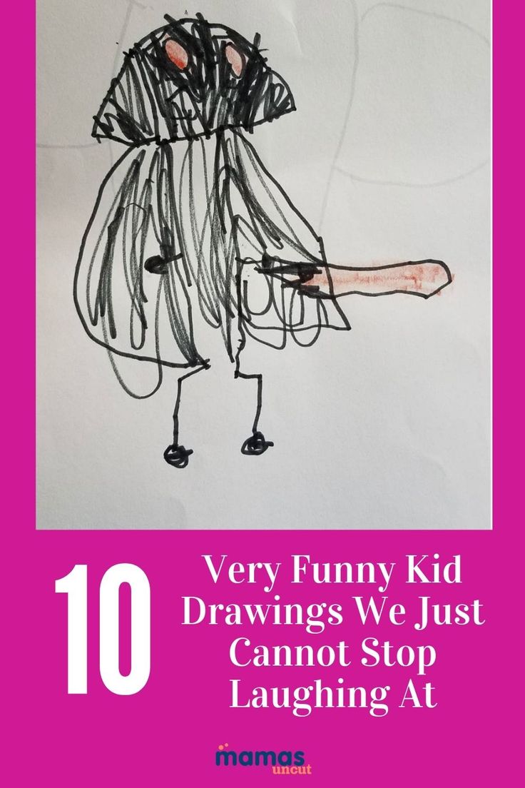 a child's drawing with the words 10 very funny kid drawings we just cannot't stop laughing at