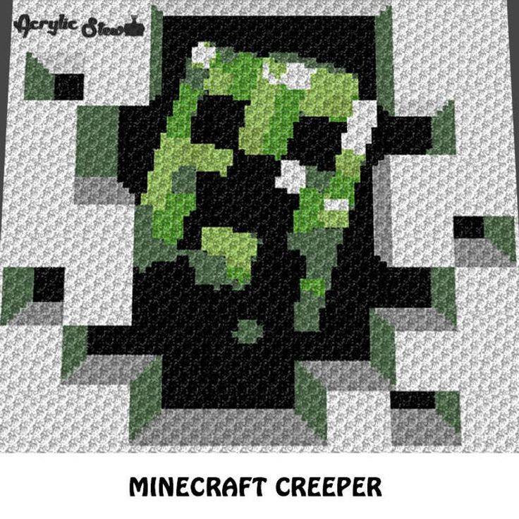 an image of a pixel art piece with the words minecraft creeper on it