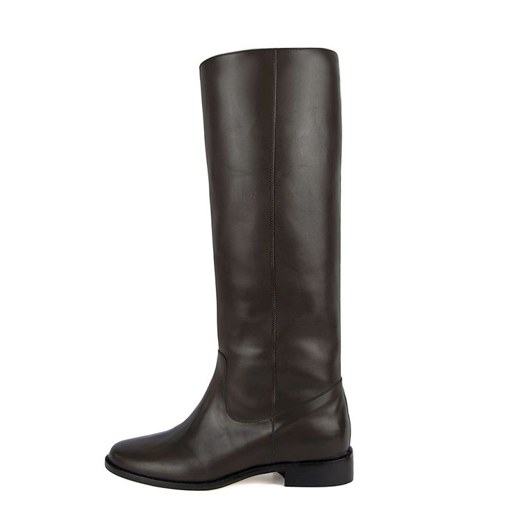 Achillea, brown - wide calf boots, large fit boots, calf fitting boots, narrow calf boots Classic Calf Leather Knee-high Boots For Business, Classic Knee-high Boots With Leather Lining For Work, Classic Leather-lined Knee-high Boots For Work, Classic Mid-calf Boots With Leather Lining, Classic Leather-lined Mid-calf Boots For Business, Classic Brown Moto Boots For Winter, Classic Business Mid-calf Boots With Leather Lining, Classic Knee-high Boots For Business, Classic Winter Moto Boots In Calf Leather