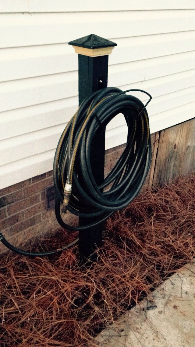 the hose is attached to the ground outside