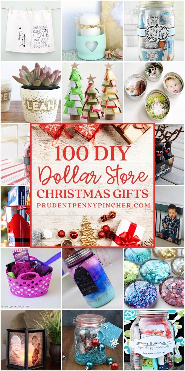 a collage of different christmas gifts with the words, 100 diy dollar store christmas gifts