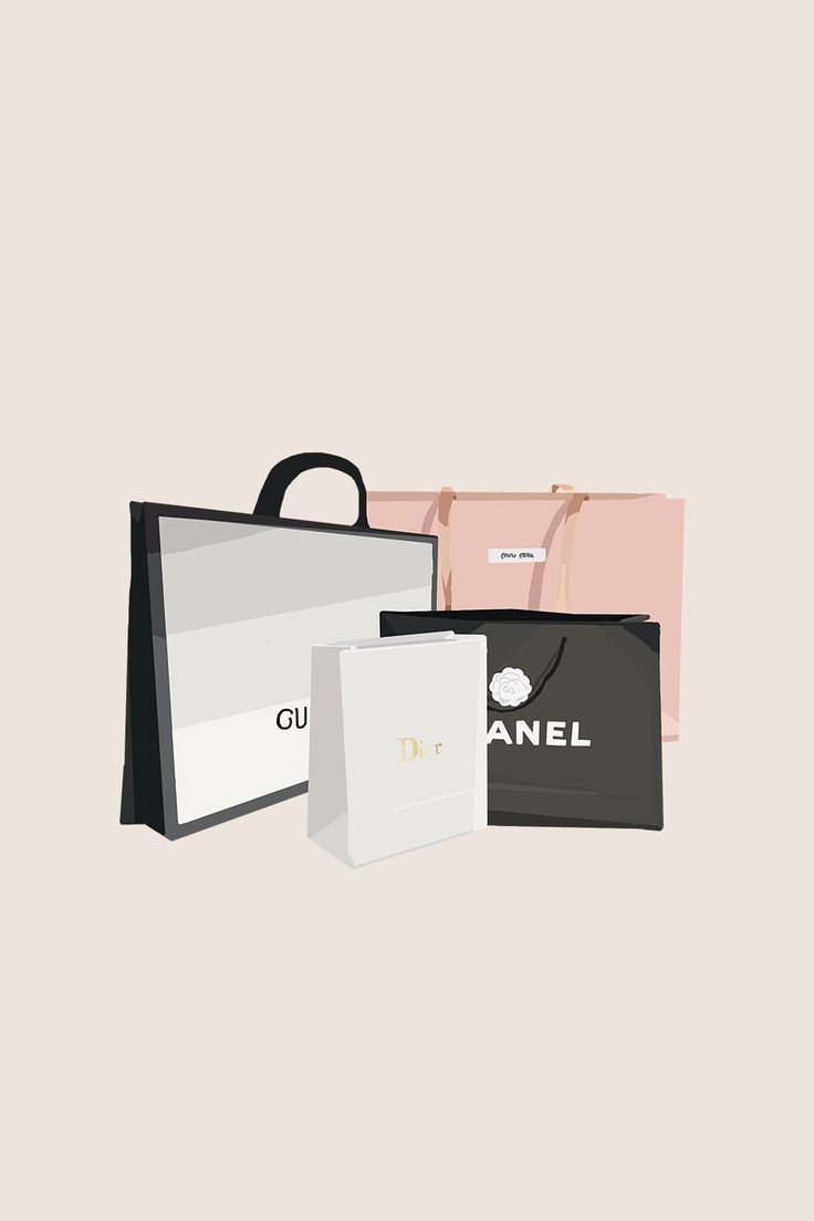 three bags are sitting next to each other on a beige background, one is black and the other is pink