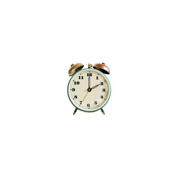 an alarm clock on a white background with no time left to tell it's five o'clock