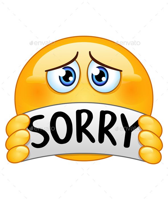 a yellow emoticure holding a sign with the word sorry on it - miscellaneous objects