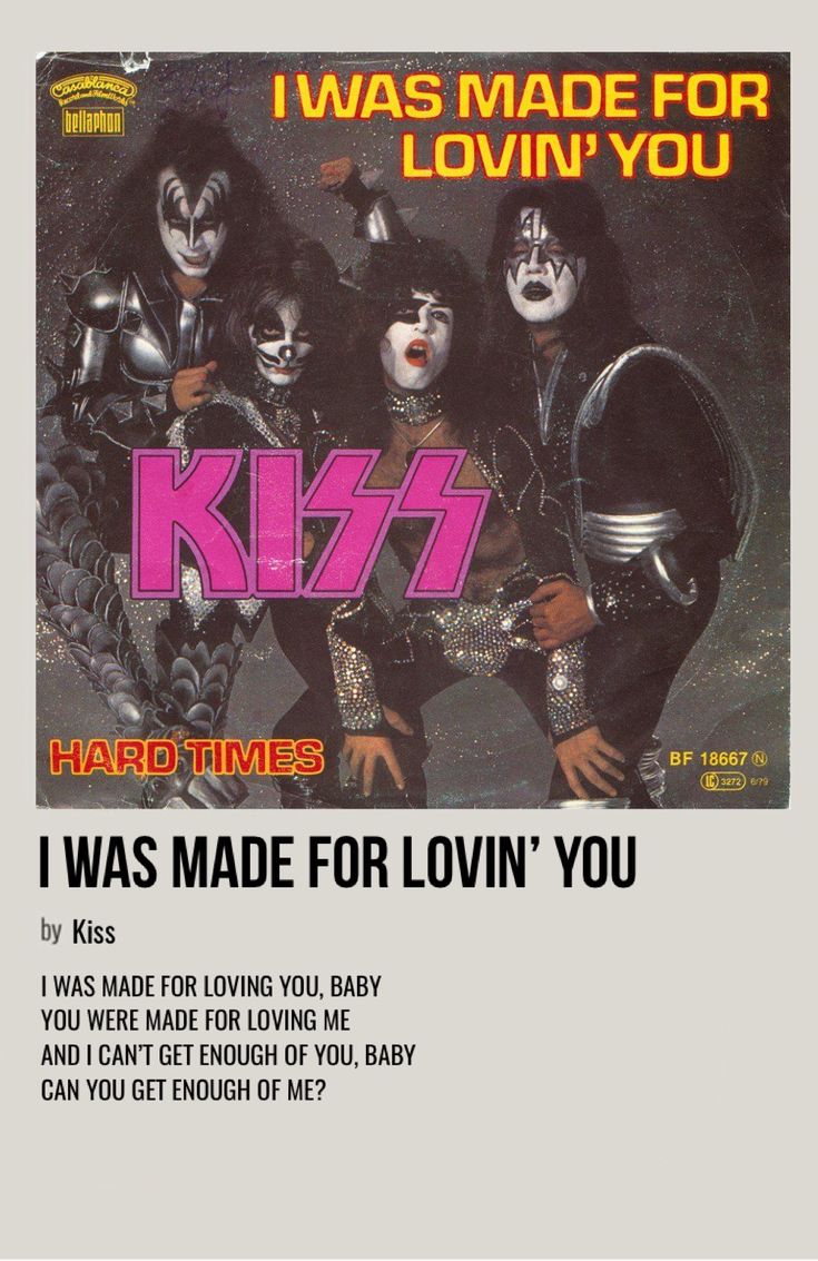 kiss album cover with text that reads i was made for you, lovin'you