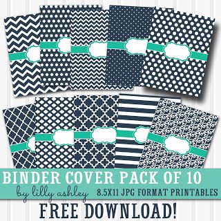 the binder cover pack is available for all printables and includes four different patterns