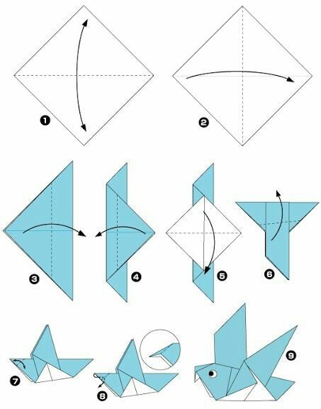 how to make an origami bird out of paper - step by step instructions