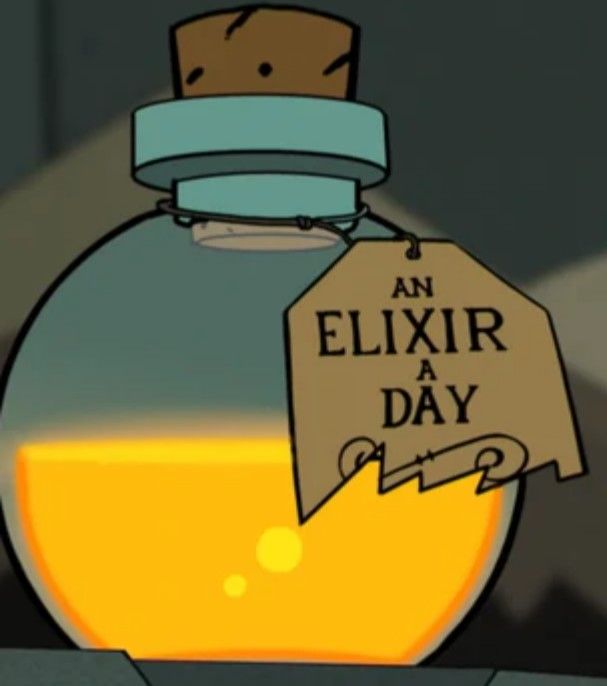 an eliixir a day sign in a bottle