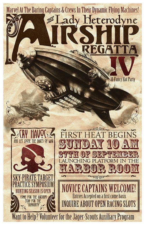 an old fashioned poster with the words air ship regatta iv