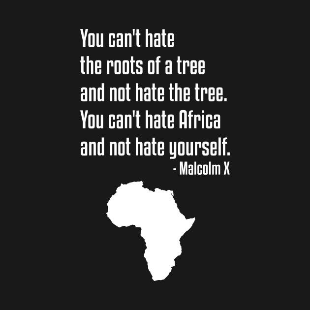 "You can't hate the roots of a tree and not hate the tree. You can't hate Africa and not hate yourself." - Malcolm X #Black  #AfricanAmerican #blackculture #BlackLives #blackpower Black Empowerment Quotes, Black Power Quote, Black People Quote, Roots Of A Tree, Africa Quotes, Malcolm X Quotes, African Quotes, Black Empowerment, Black Consciousness