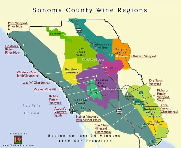 a map of sonoma county wine regions