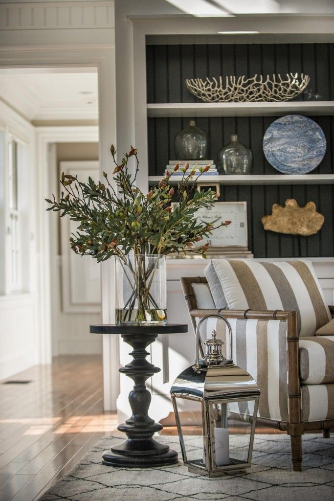 10 Simple Decorating Ideas from the HGTV Dream Home...back of shelves painted dark gray...nice backdrop color! Hgtv Dream Homes, Extraordinary Homes, Hgtv Dream Home, Mediterranean Decor, French Country Cottage, Room Pictures, Design Del Prodotto, Main Entrance, Entrance Door