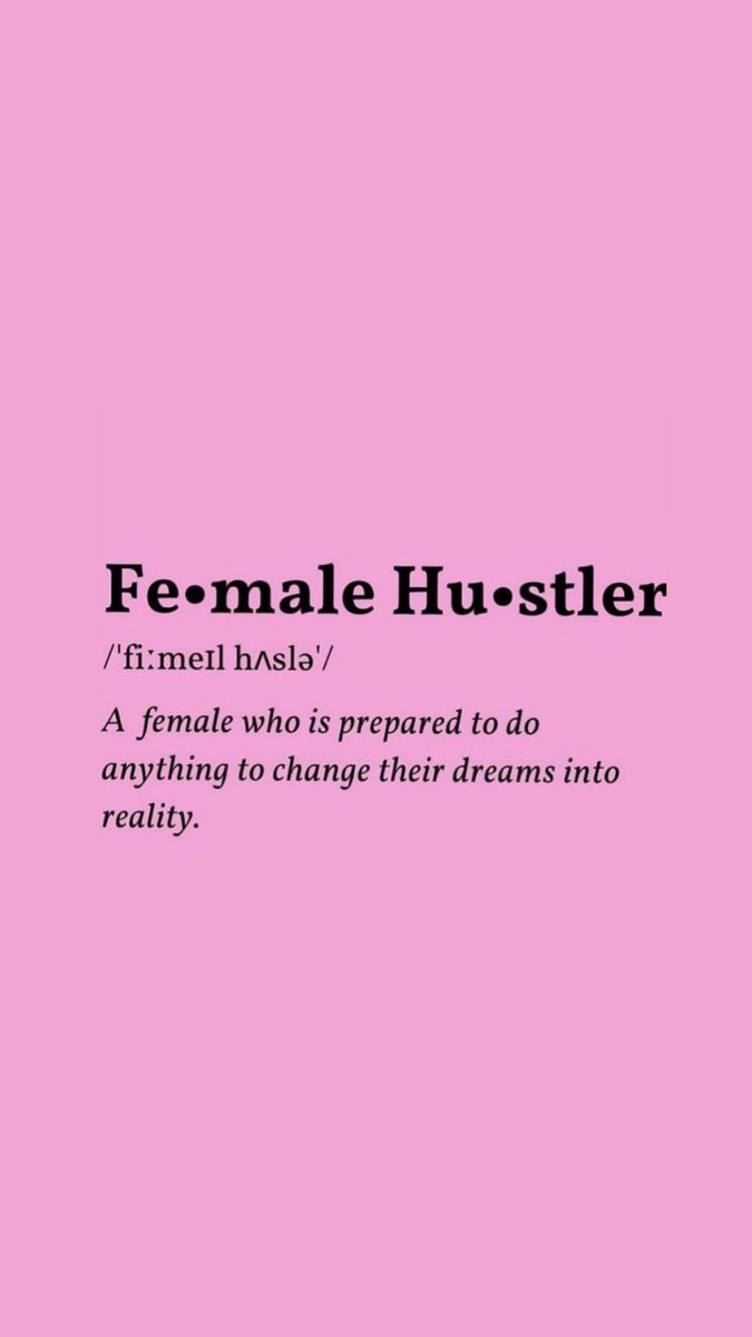 a pink background with the words female hustler