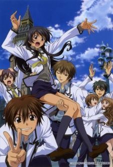 an anime scene with many people in uniform and one person pointing at the camera,