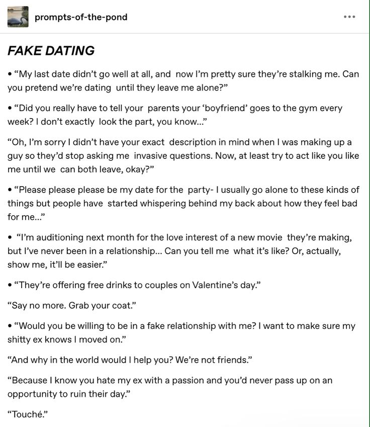 a text message that reads fake dating