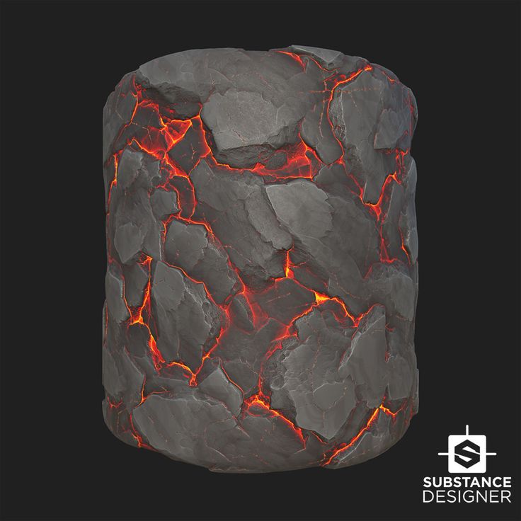 a rock with lava inside it on a black background