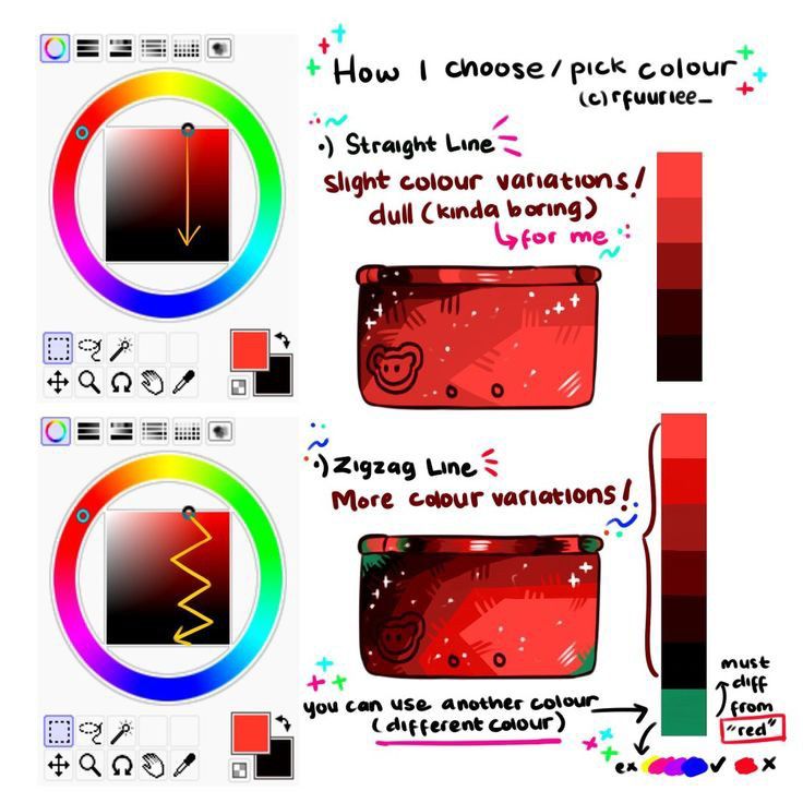 the instructions for how to choose and use different colors in this drawing class, including red