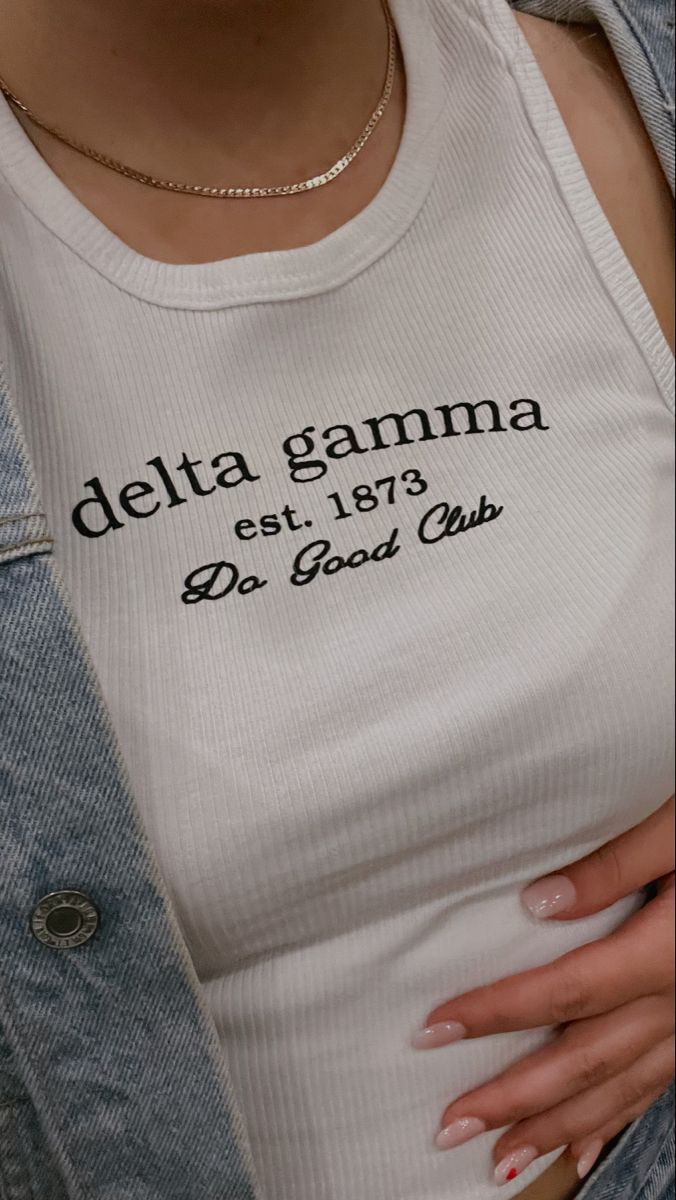 Cool Sorority Merch, Delta Gamma Aesthetic, Sorority Shirt Ideas, Merch Aesthetic, Sorority Pr Shirts, Sorority Apparel, Trendy Sorority Apparel, Cute Sorority Merch, Sorority Tshirt Designs Trendy