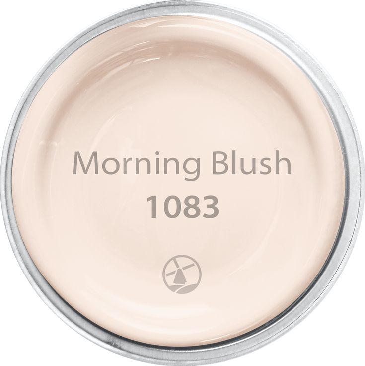 the words morning blush 1033 are in white letters on a light pink background with silver rims